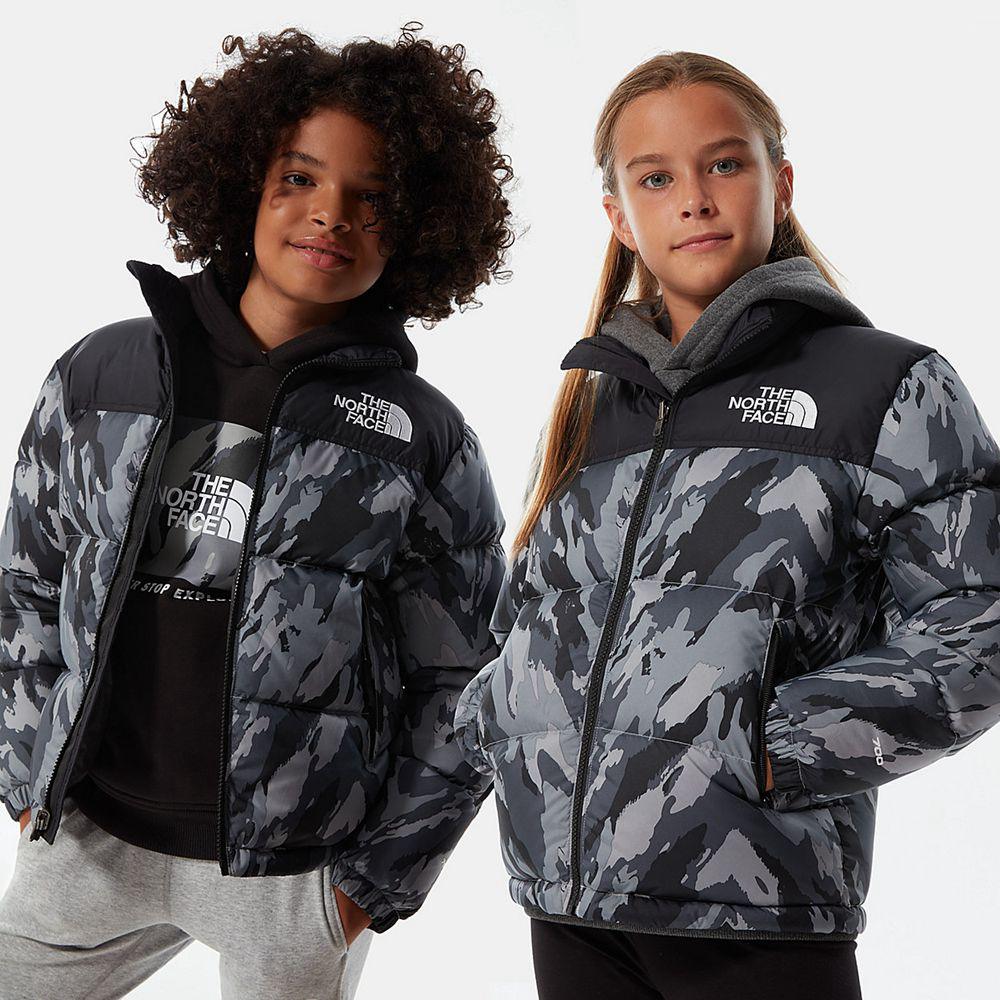 The North Face 1996 Retro Παιδικα Μπουφάν Nuptse - Γκρι Καμουφλάζ (RETV40526)